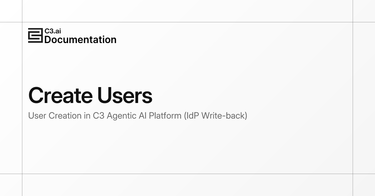 Create Users | C3 AI Documentation