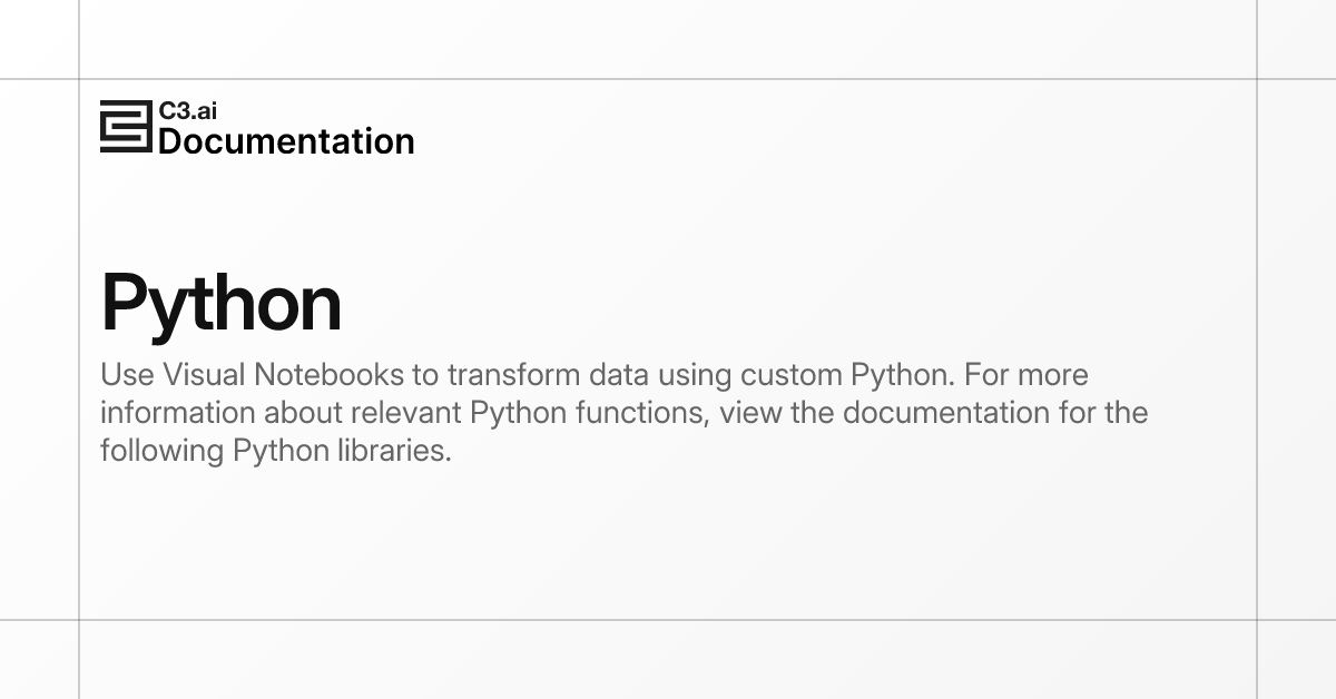 Python | C3 AI Documentation