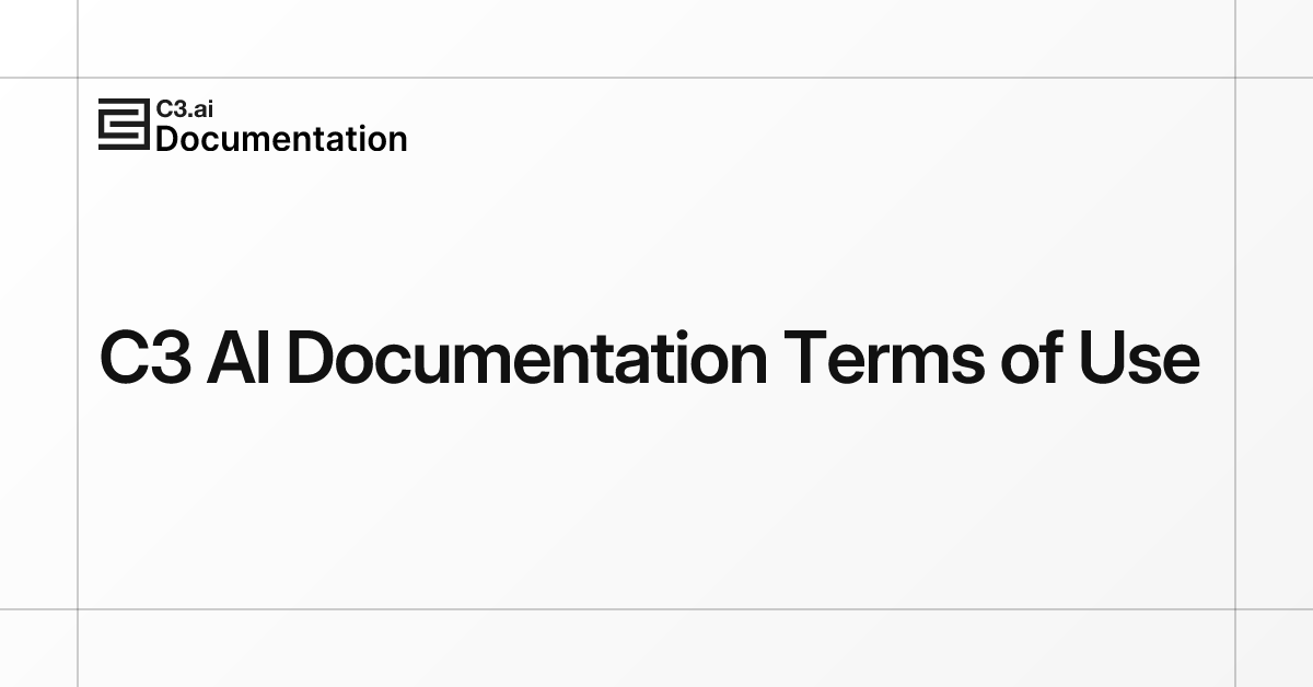 Terms of Use | C3 AI Documentation