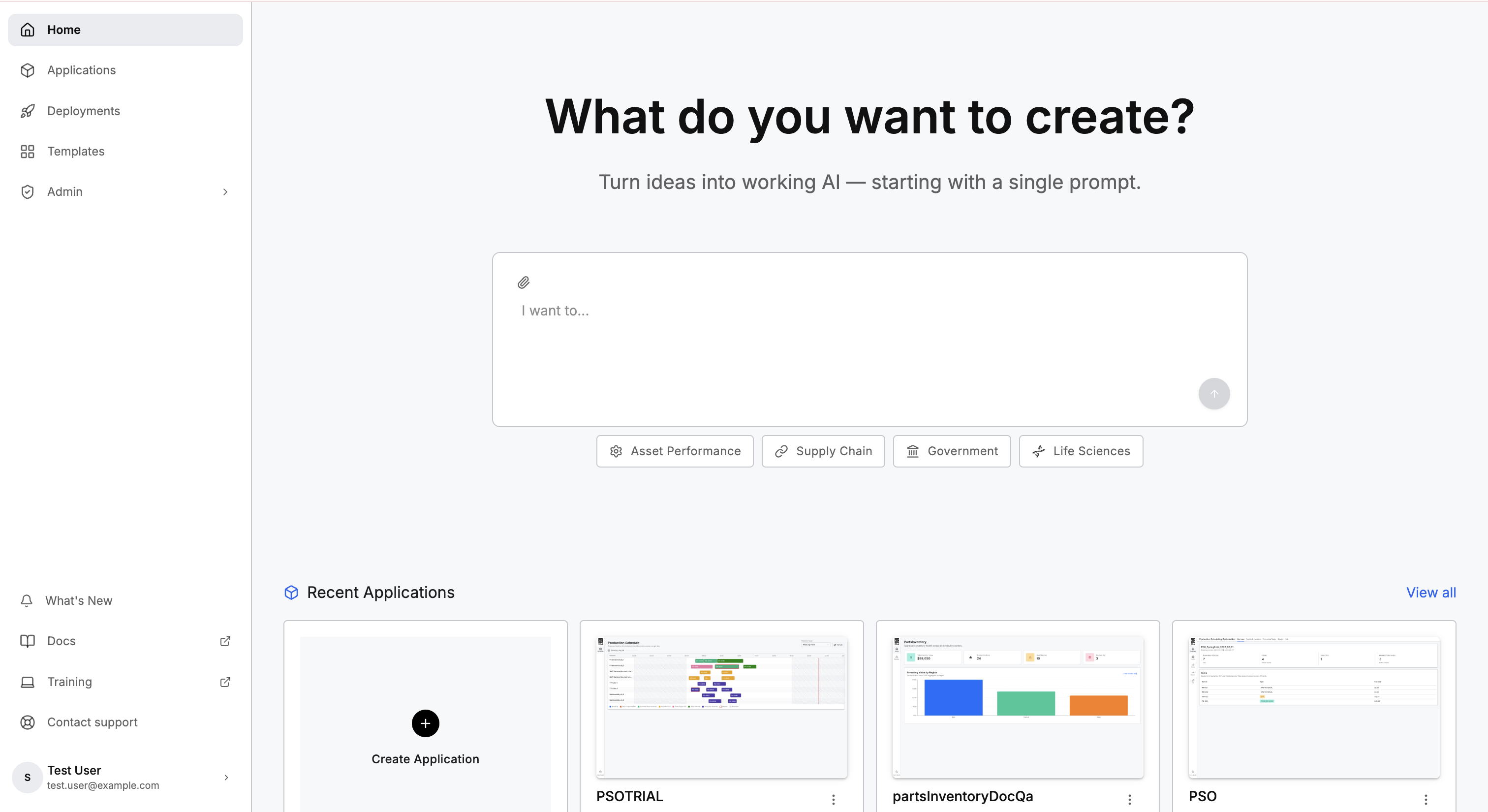 C3 Code home page with the prompt input and the gallery