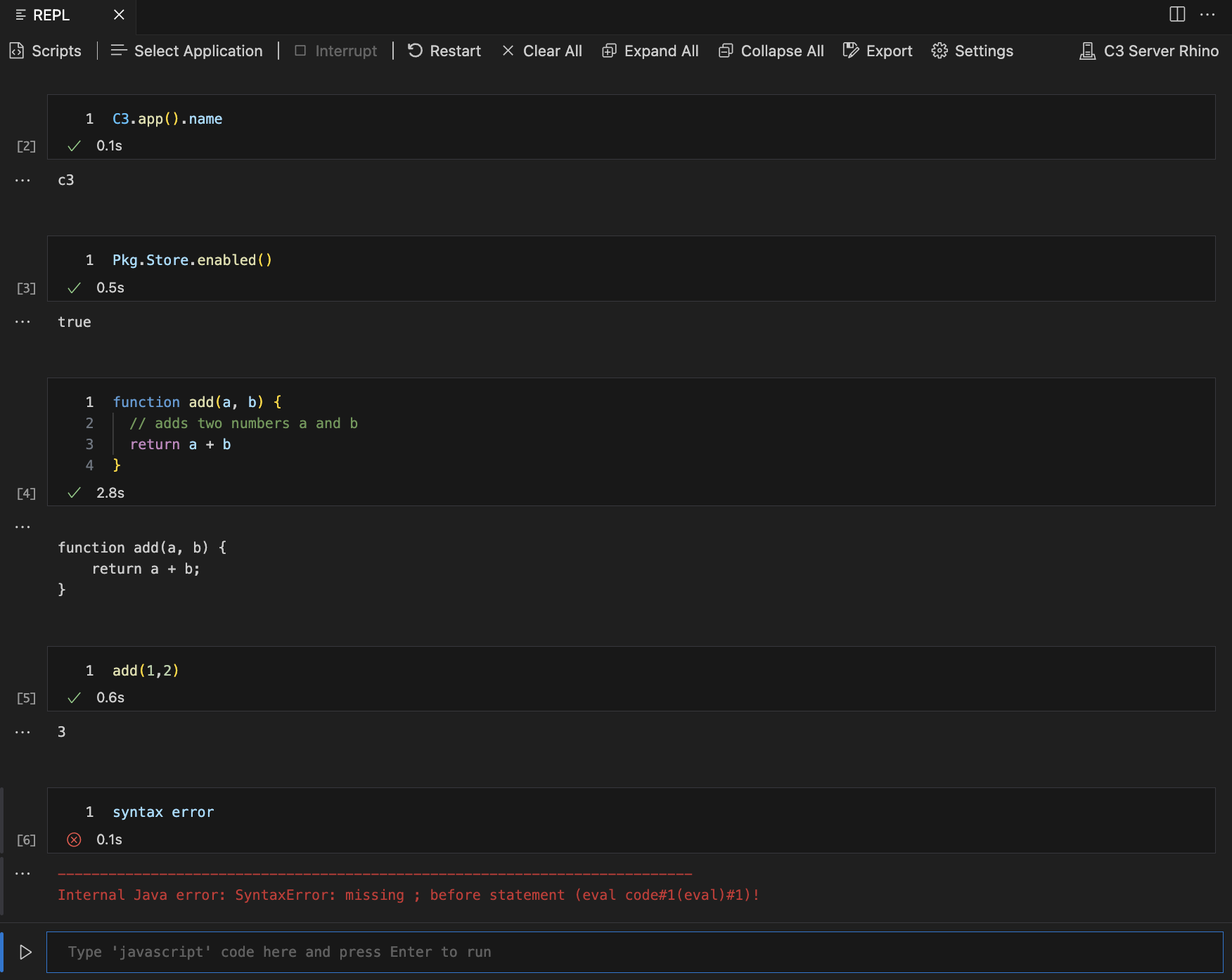 Example REPL
