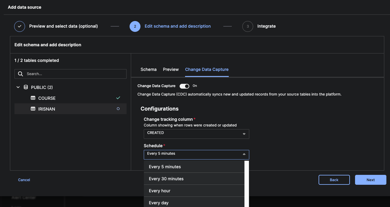 Configure CDC Parameters