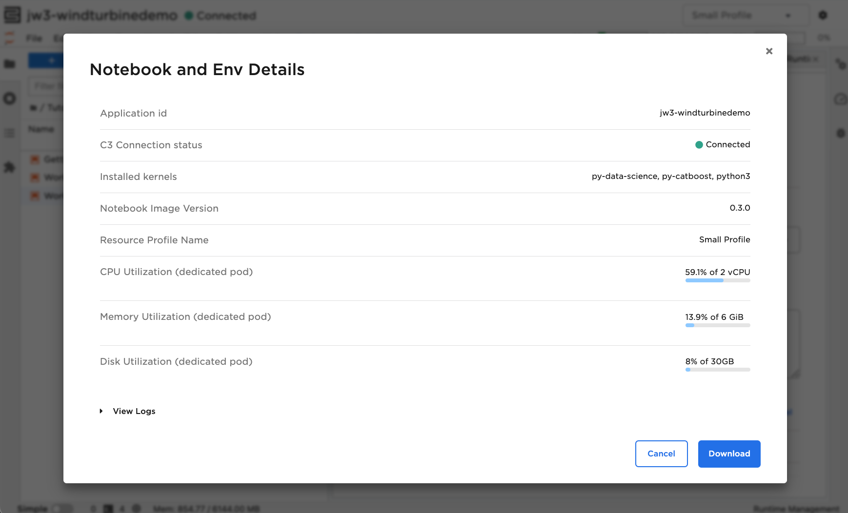 Download logs