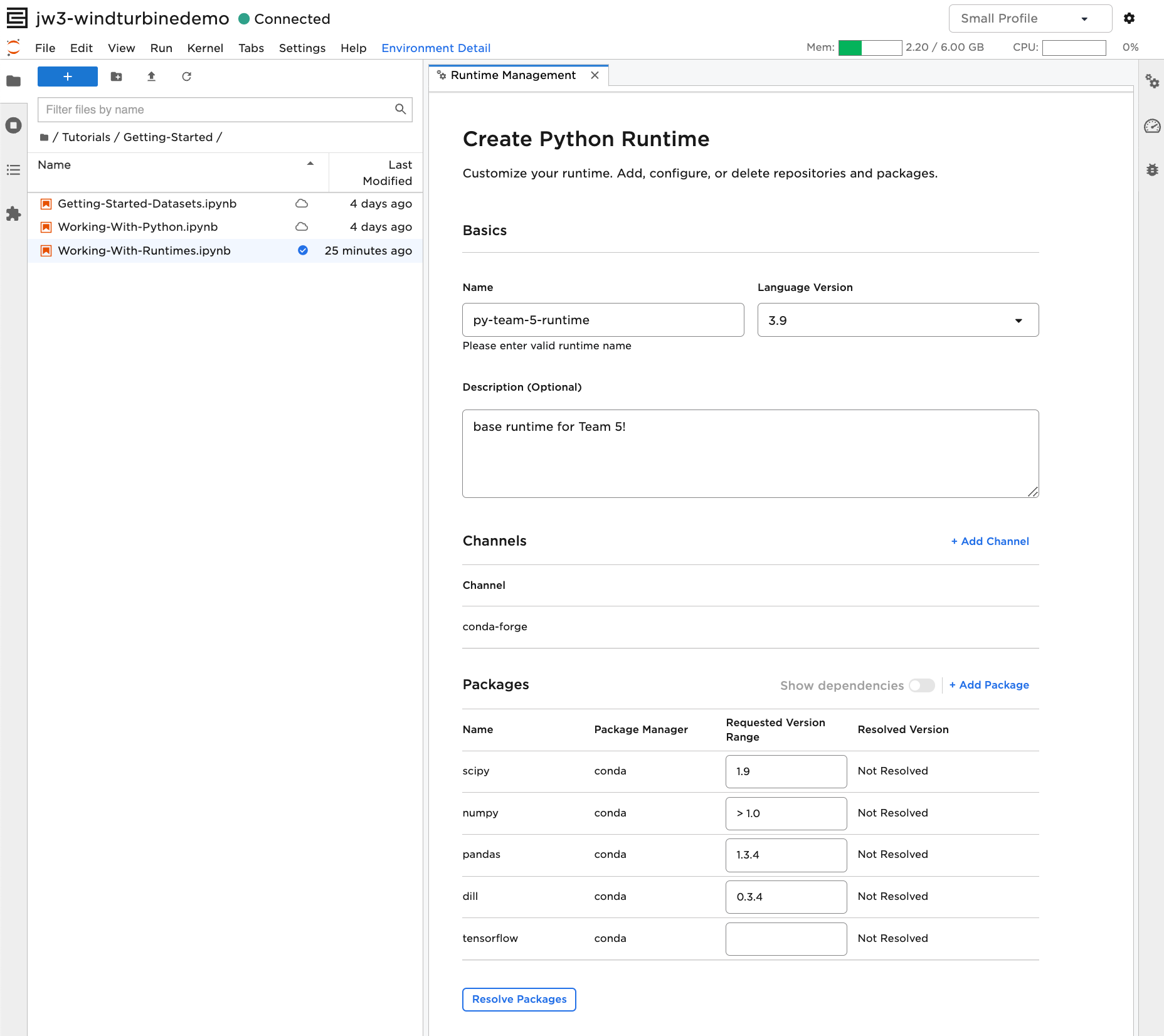 Runtime form