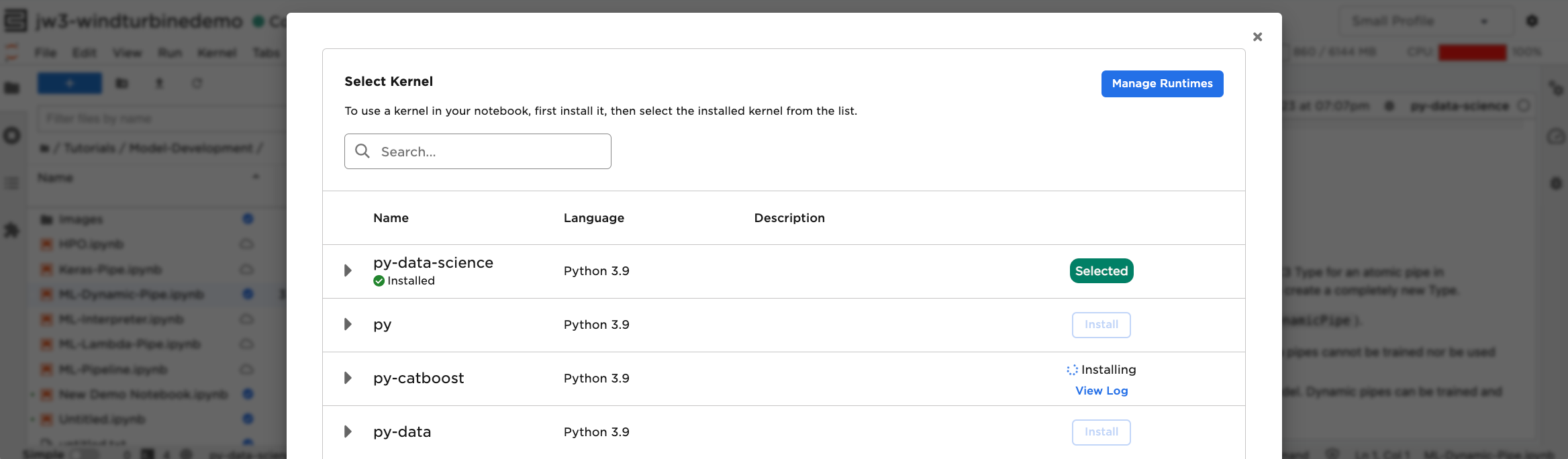 Select kernel