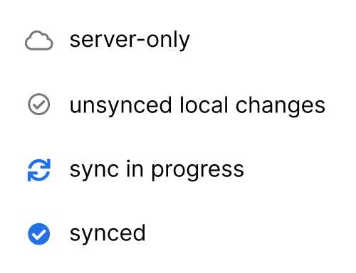 Notebook sync status