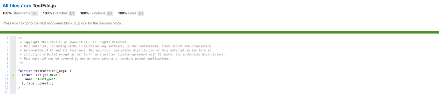 Coverage report file page