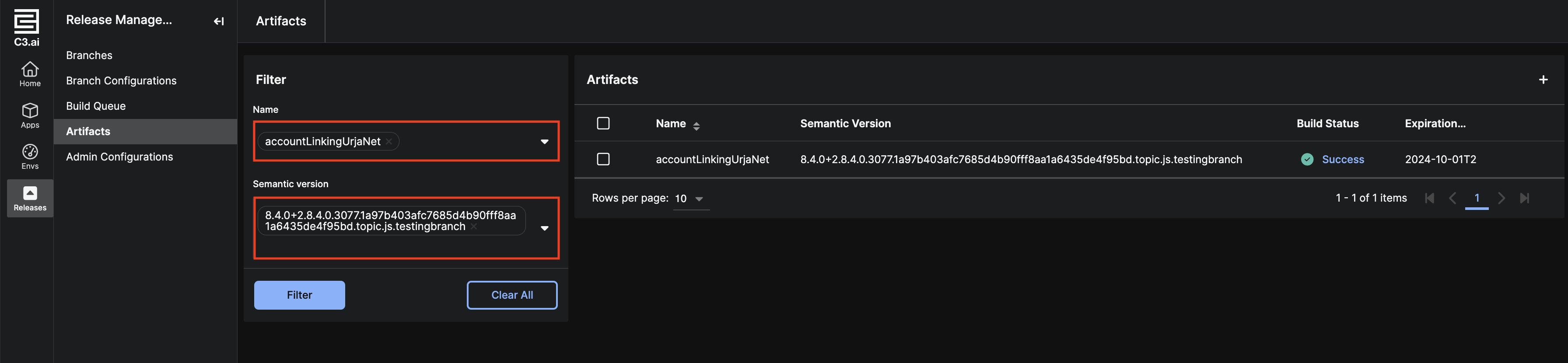 Filter artifacts for grid
