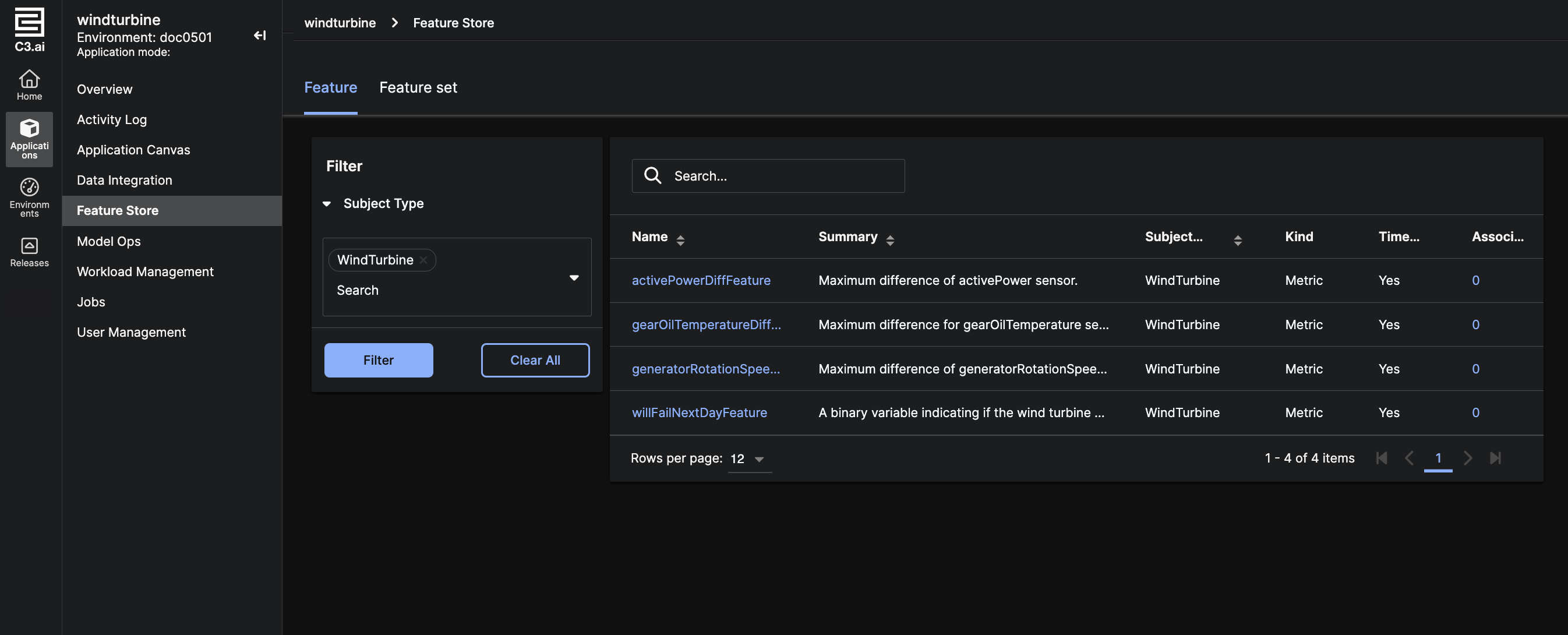 Feature Store in app