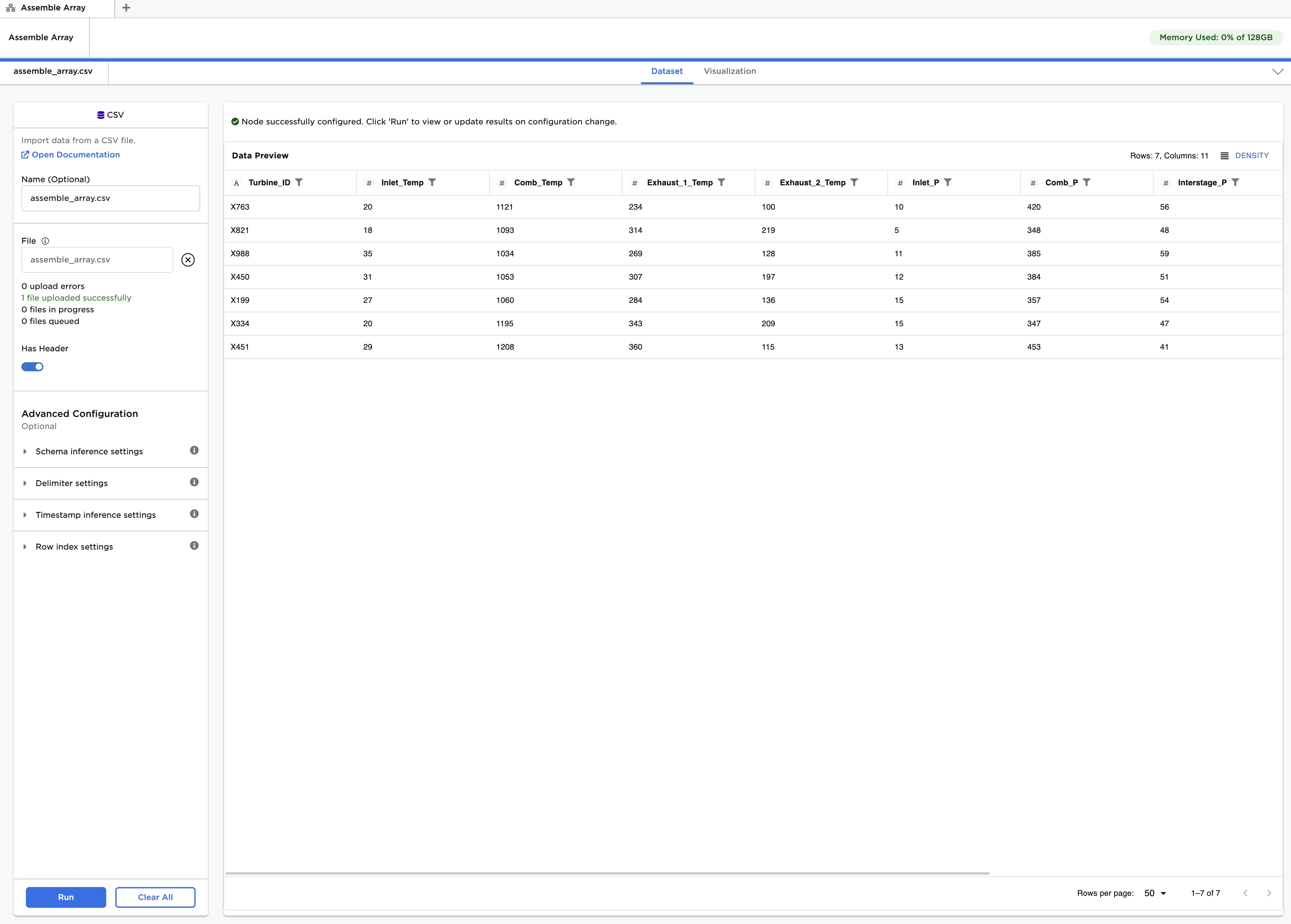Example input data