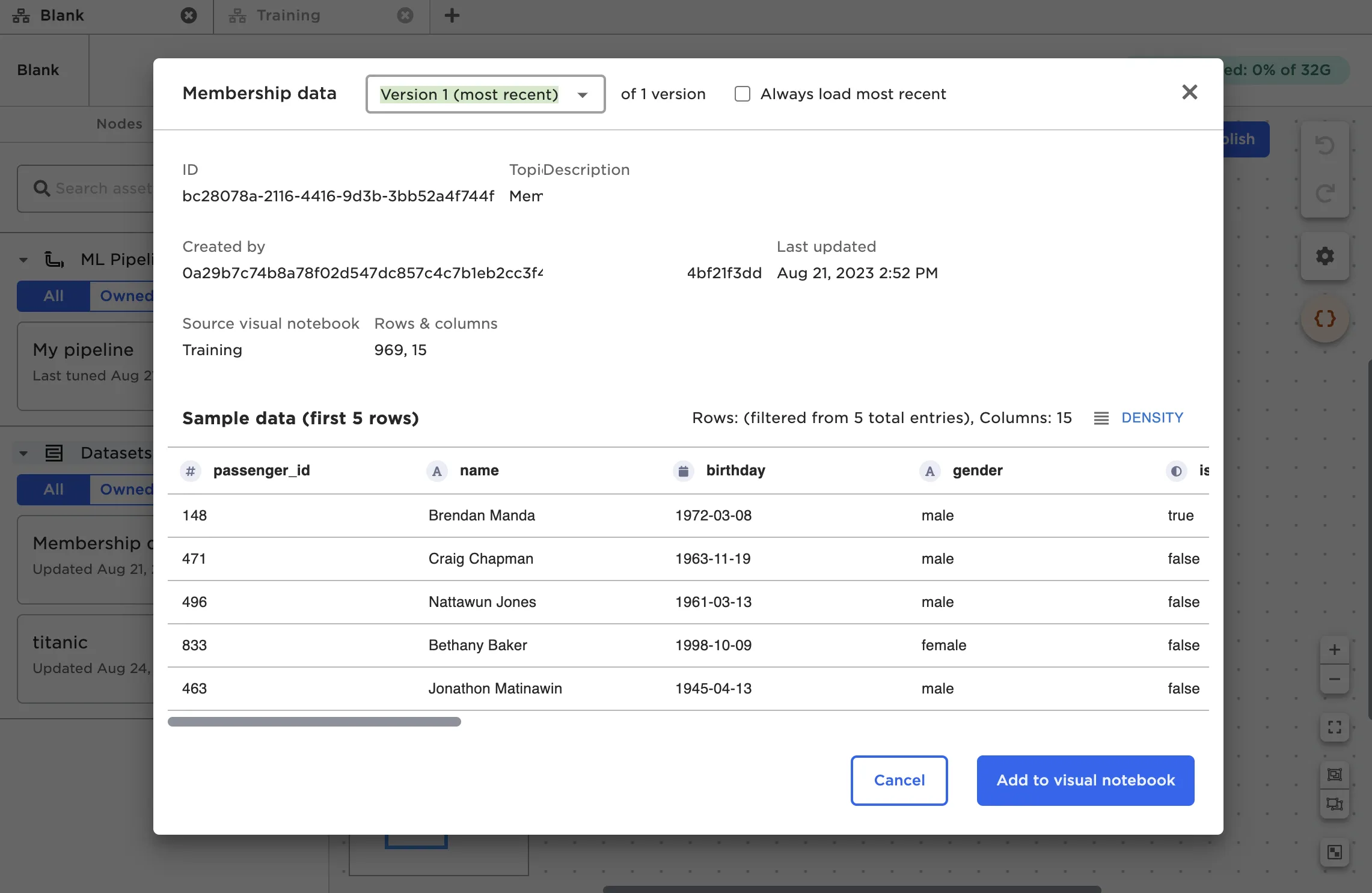 Dataset preview