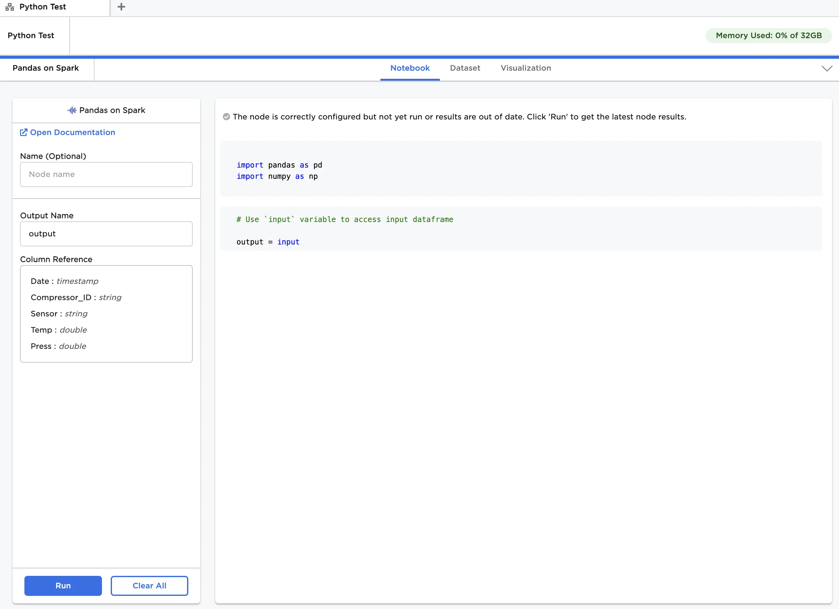 Example notebook
