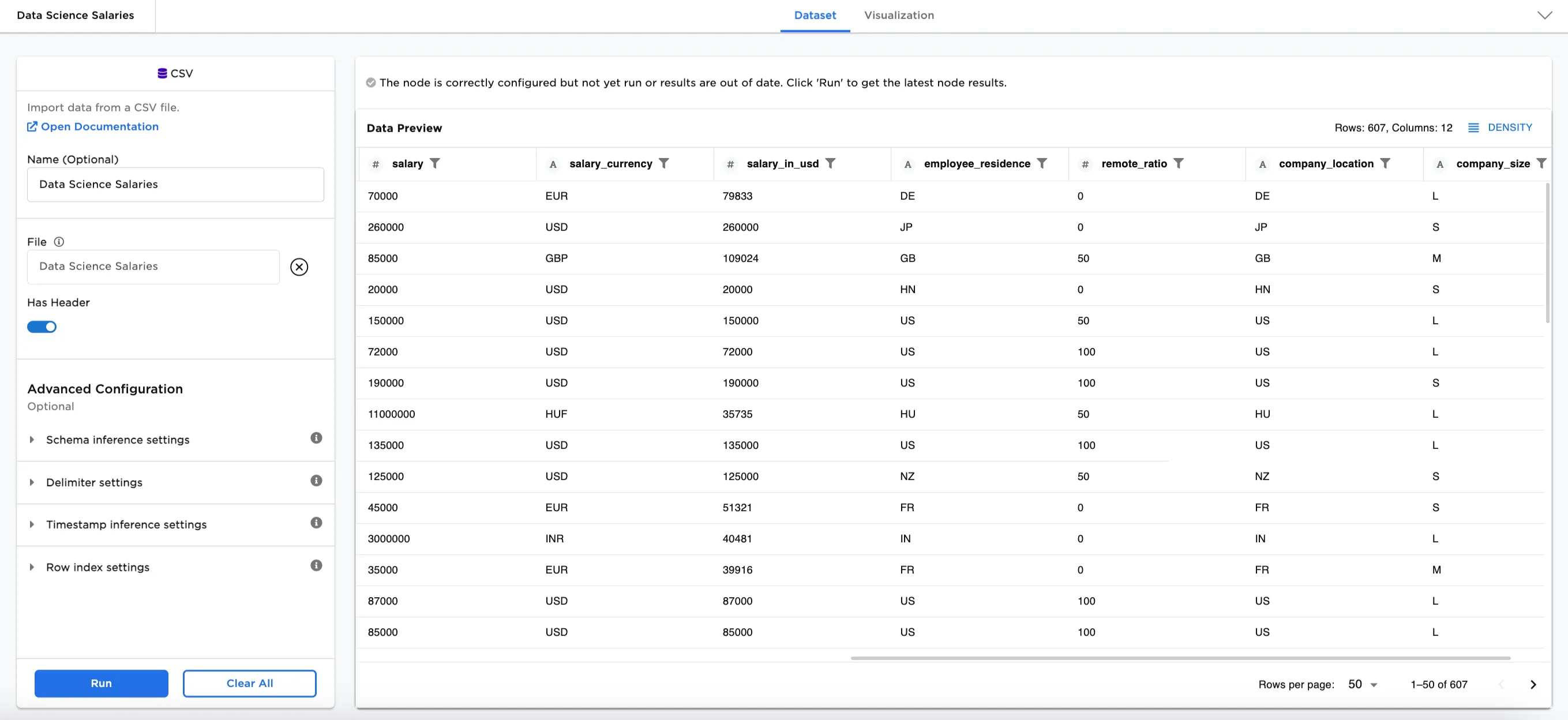 Example source data file