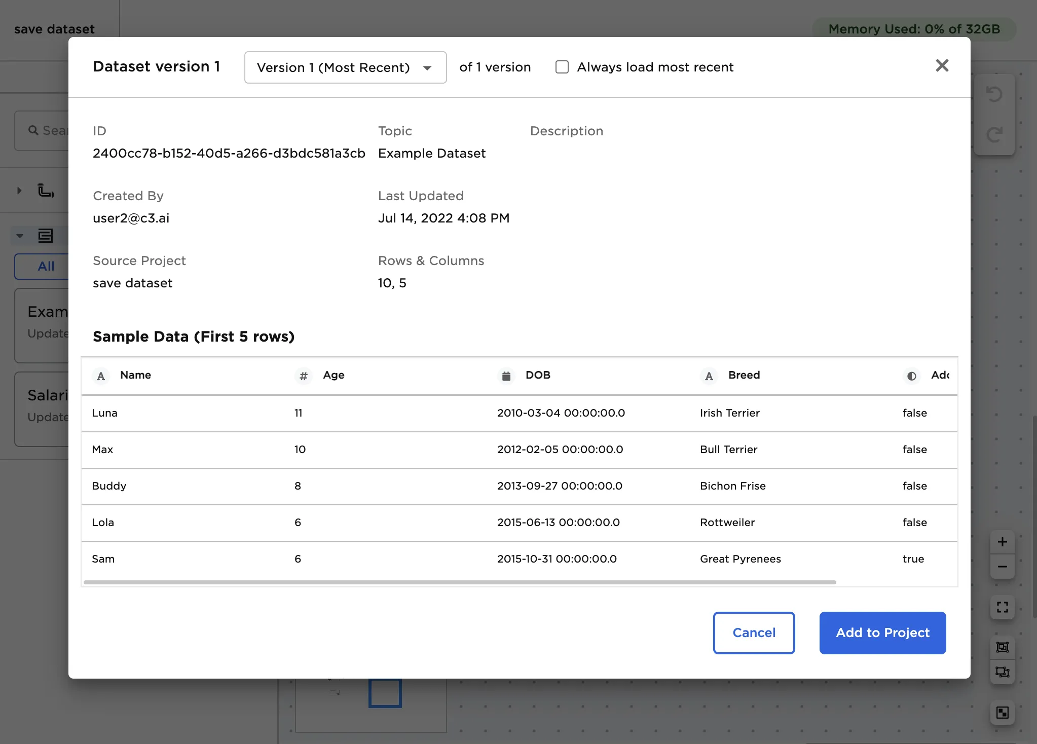 Dataset preview