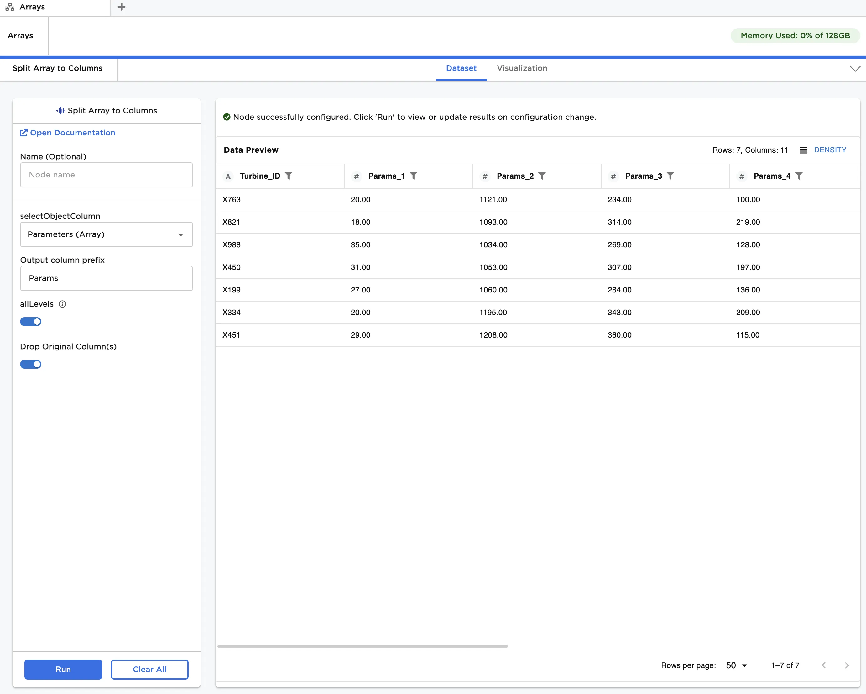 Example dataframe output
