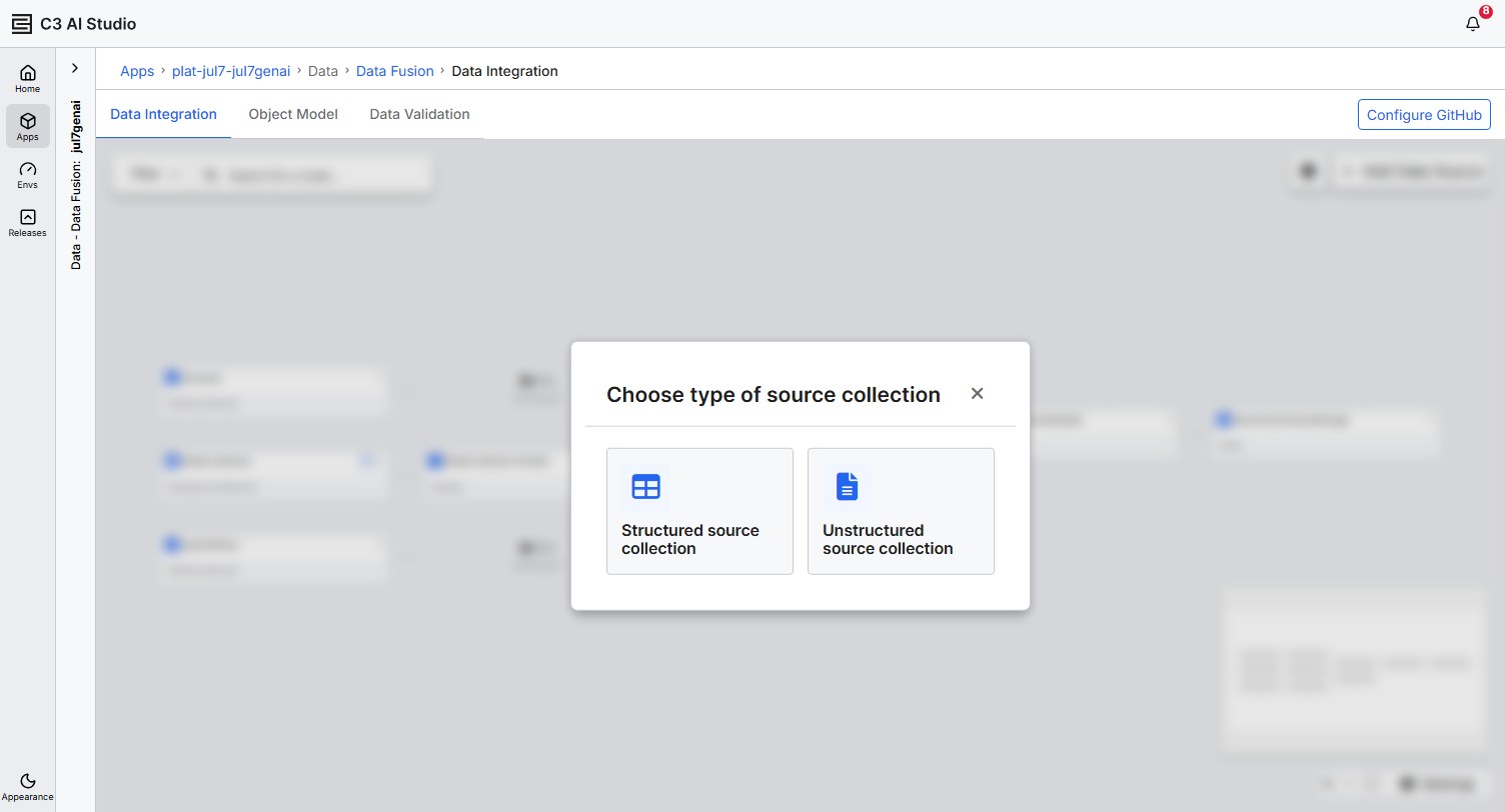 Choose type of source collection