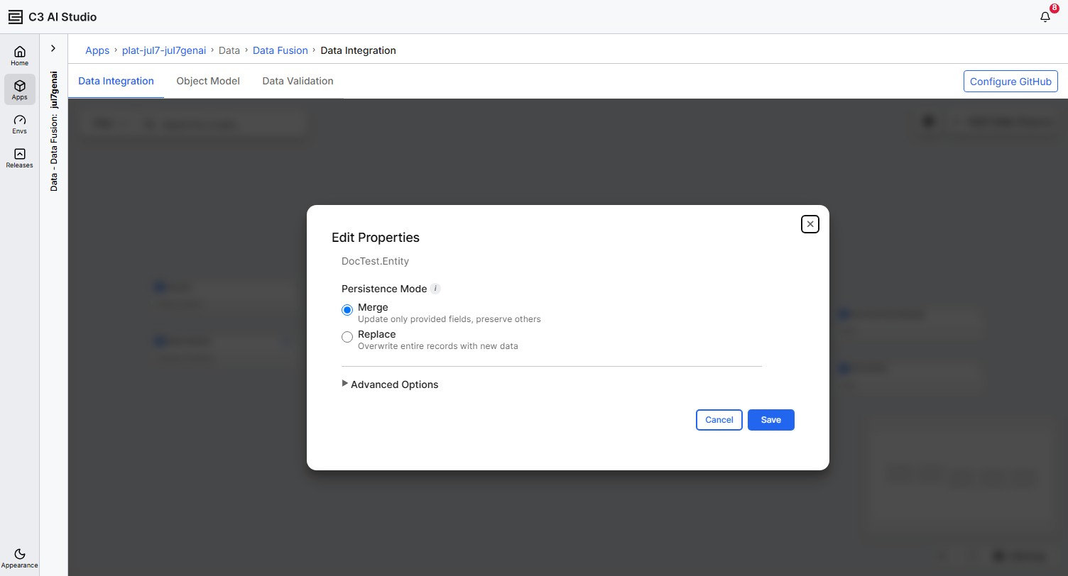 Edit Properties modal