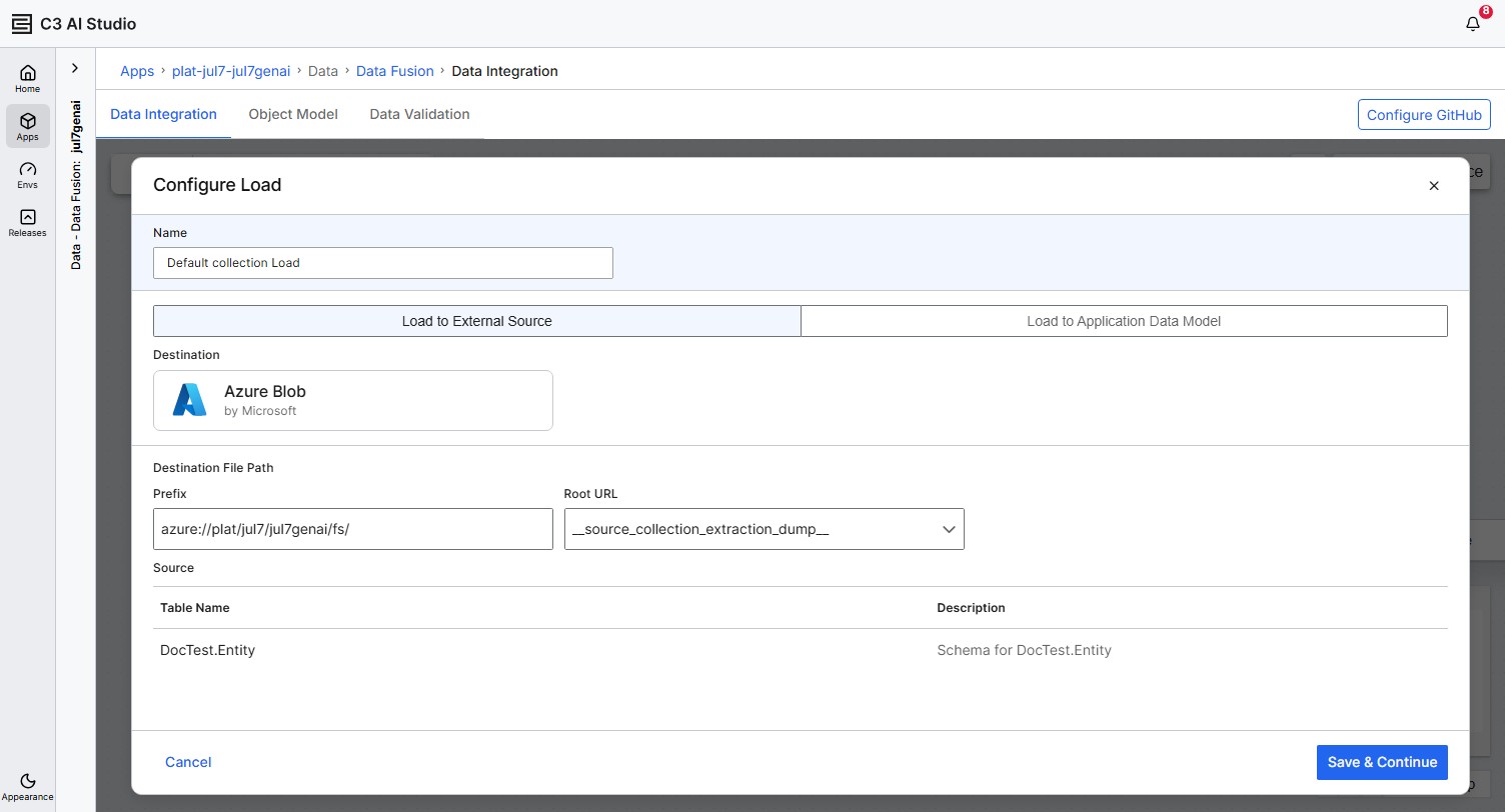 Configure Load Load to External Source tab