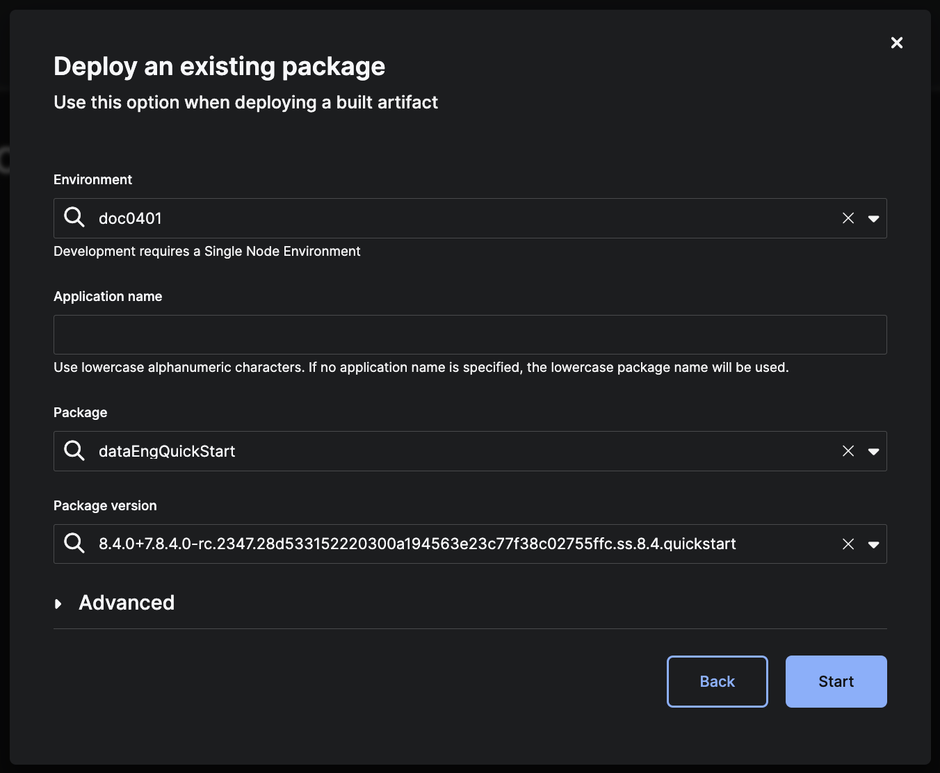 pre-filled modal