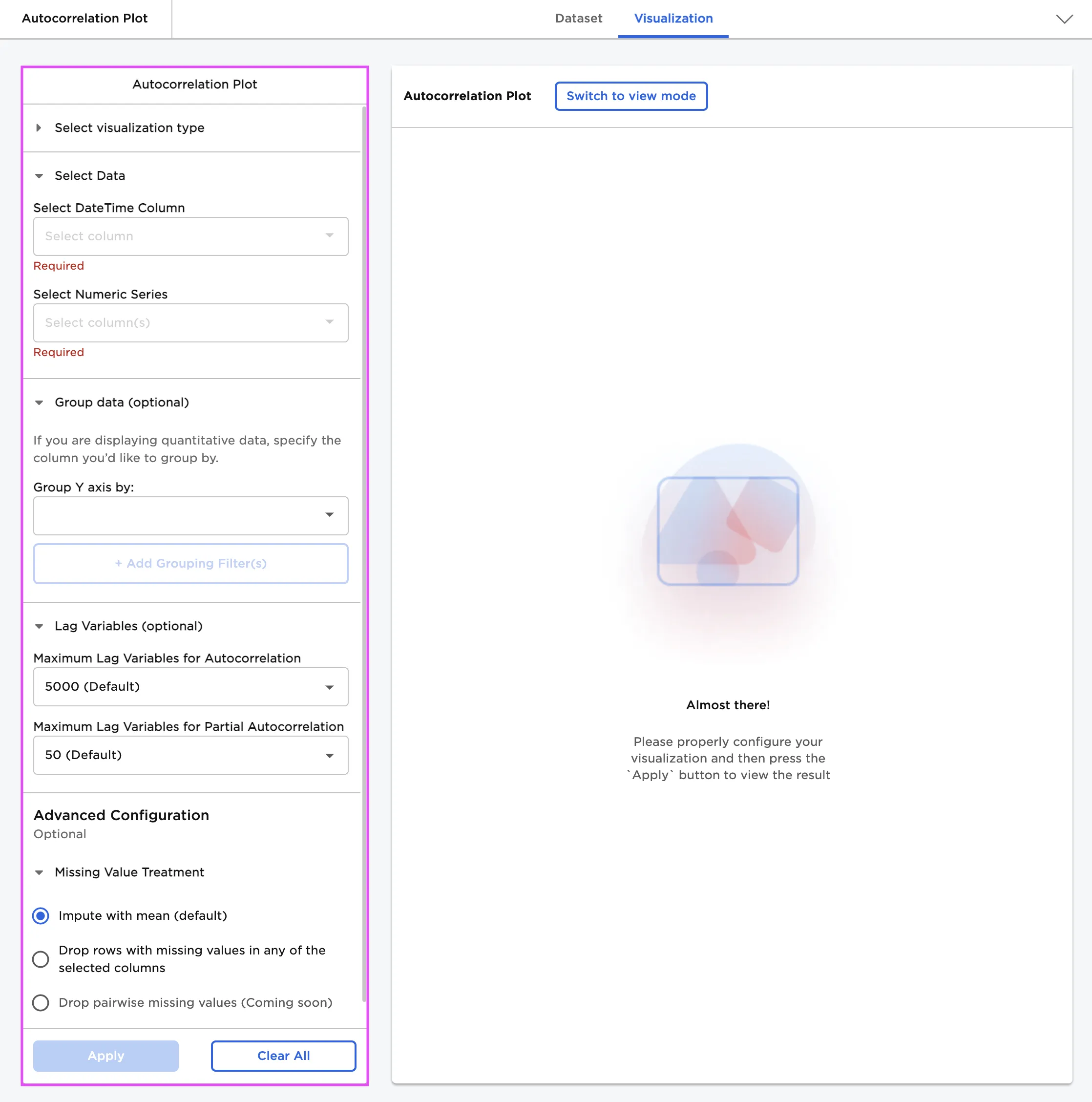 Configuration sidebar
