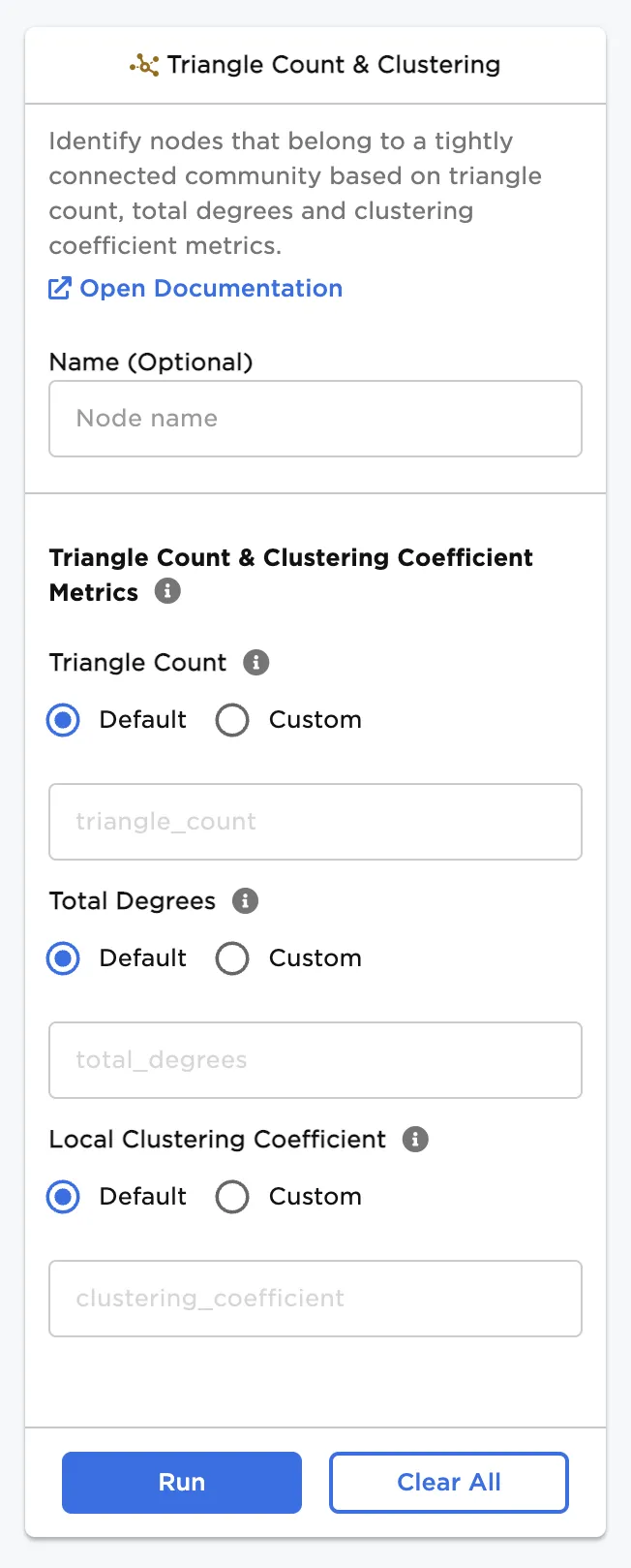 Configuration sidebar