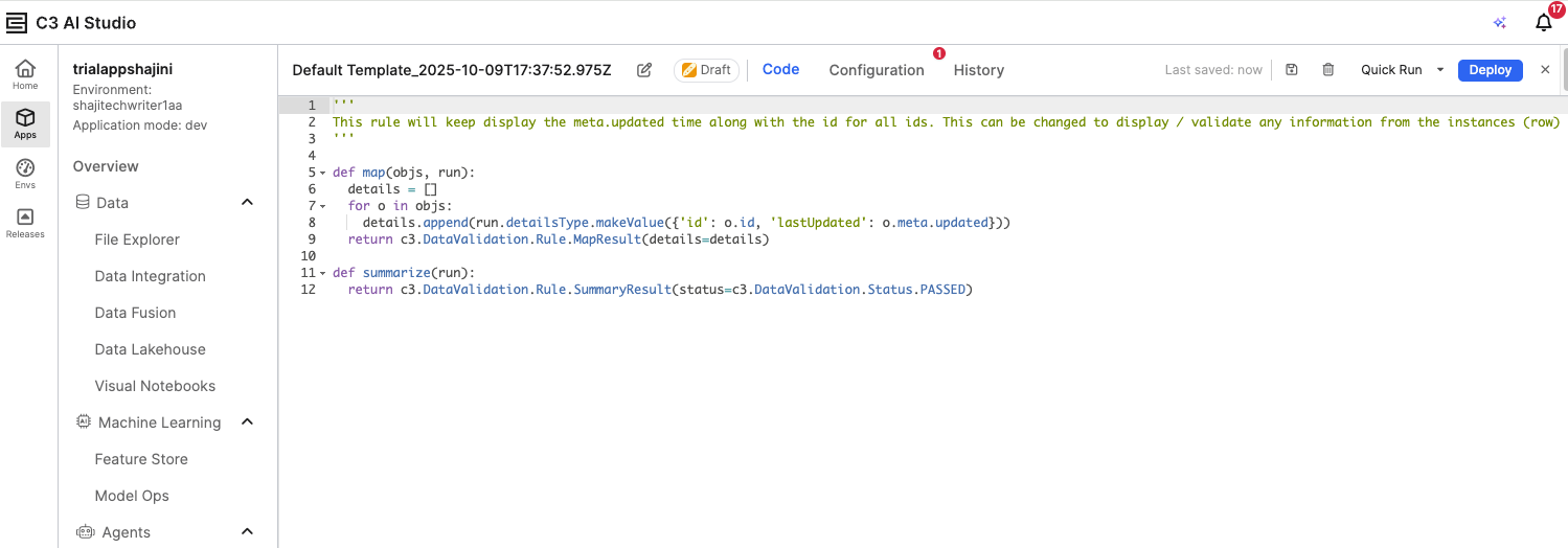 Code Editor to Modify the Code
