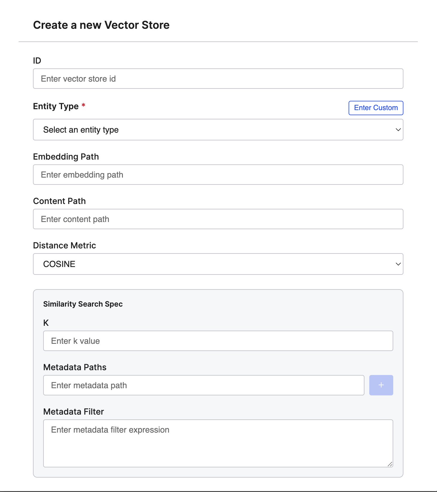 Create a new vector store