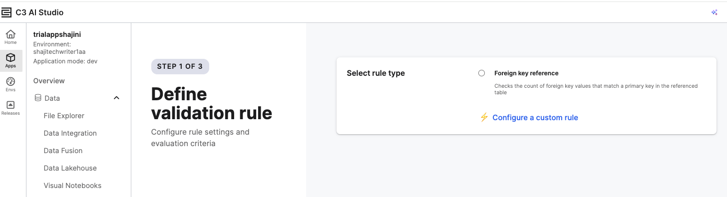 Define Validation Rule