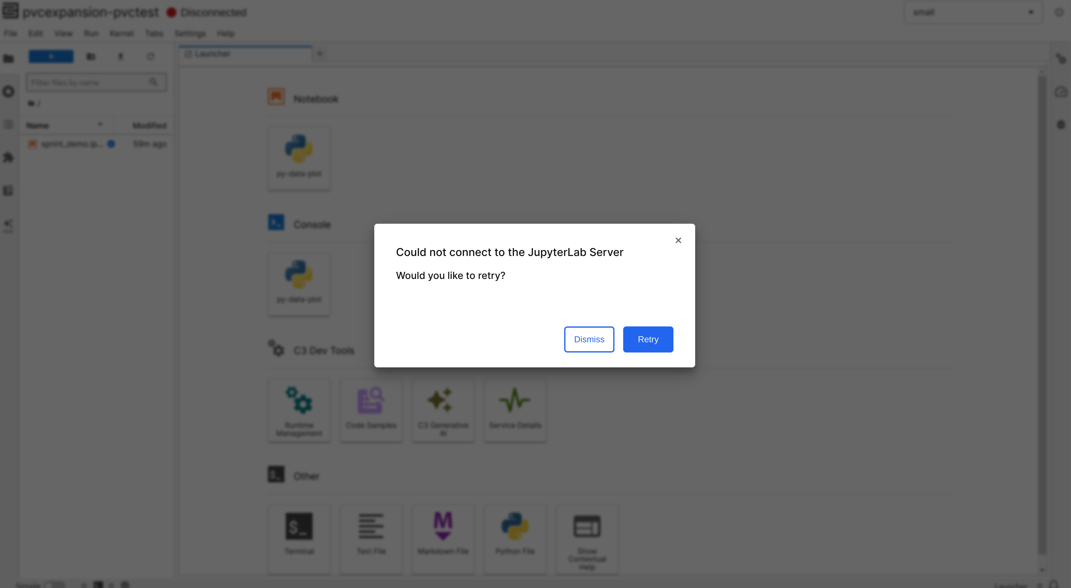 Internet disconnected modal