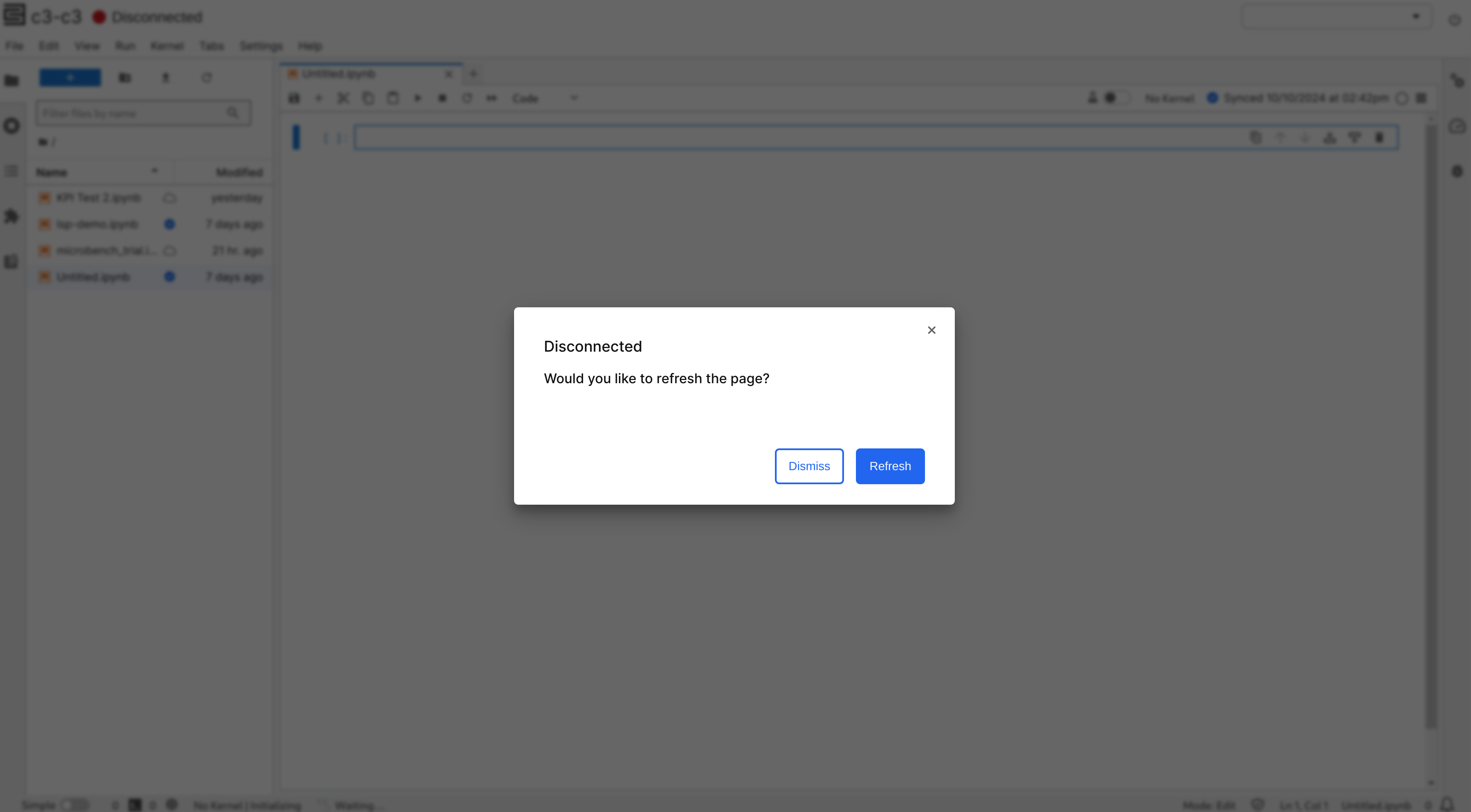 Unknown disconnected modal