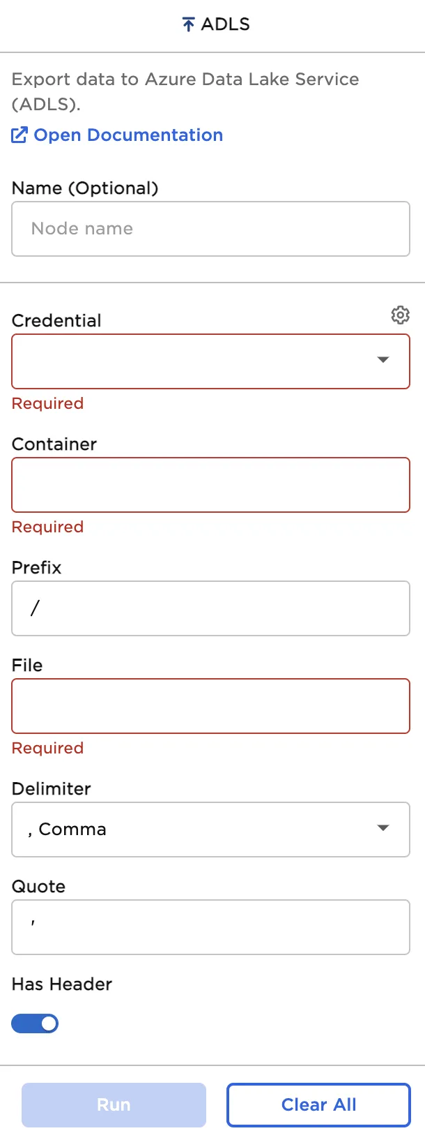 ADLS configuration options