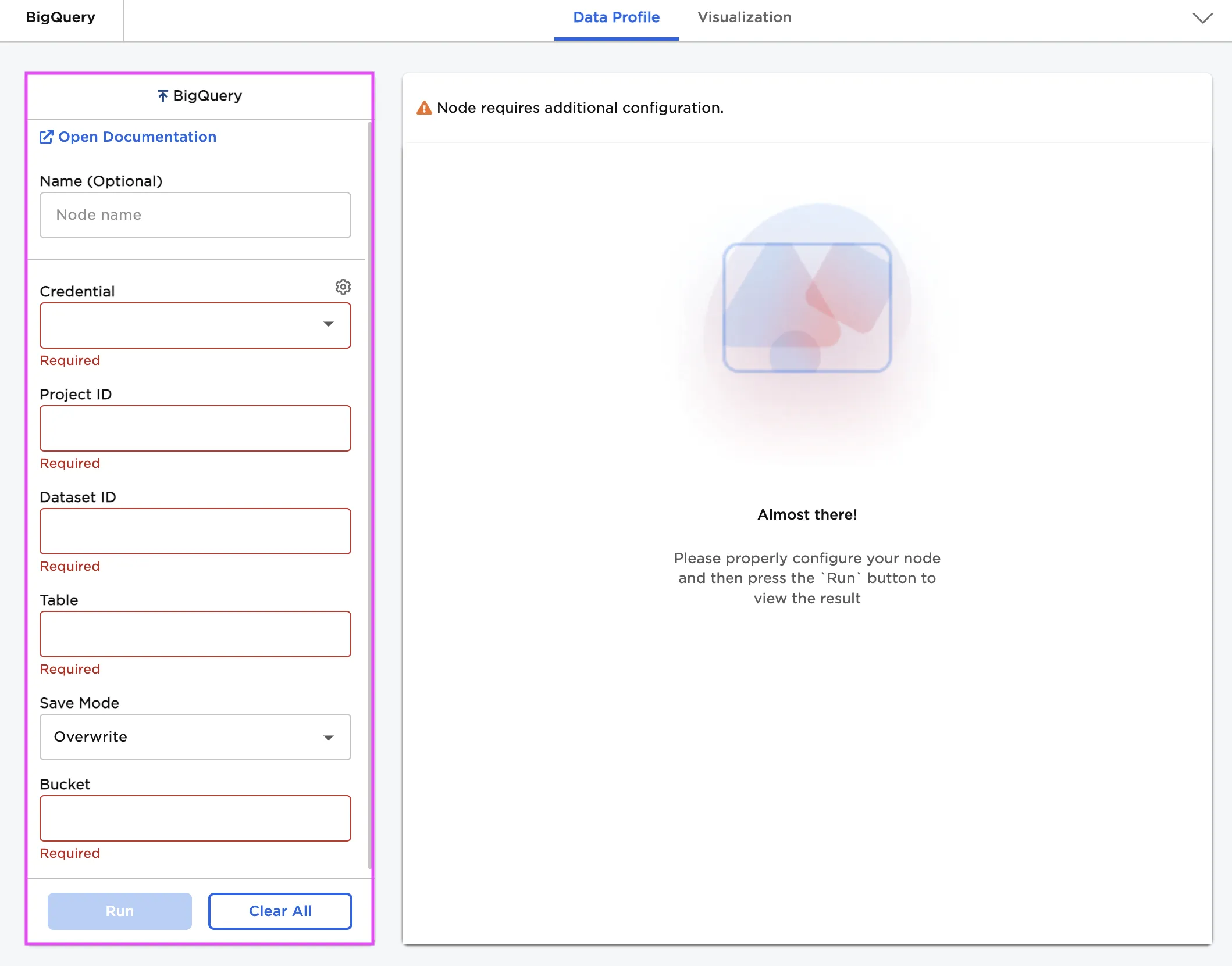 BigQuery configuration options