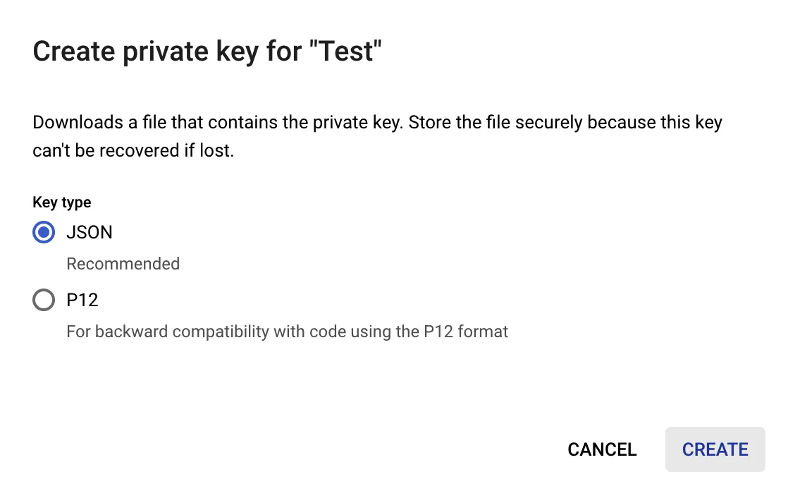 Select JSON key type