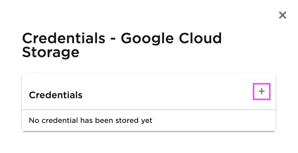 Add new GCS credential