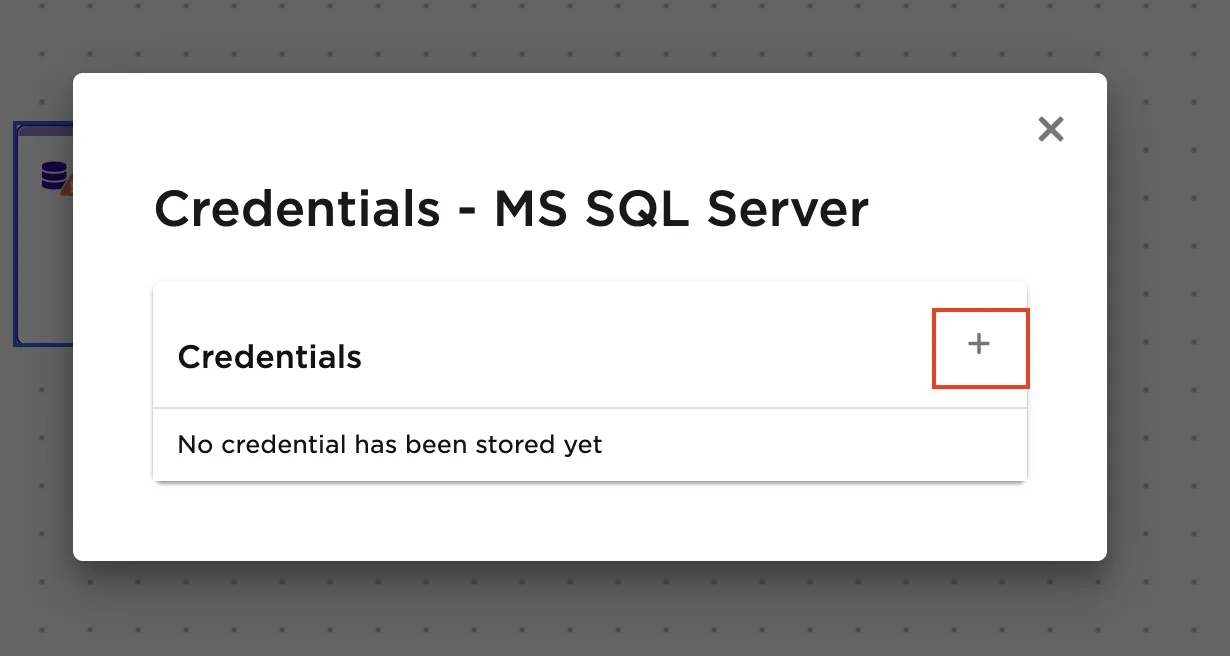 Adding SQL Server credentials - step 2