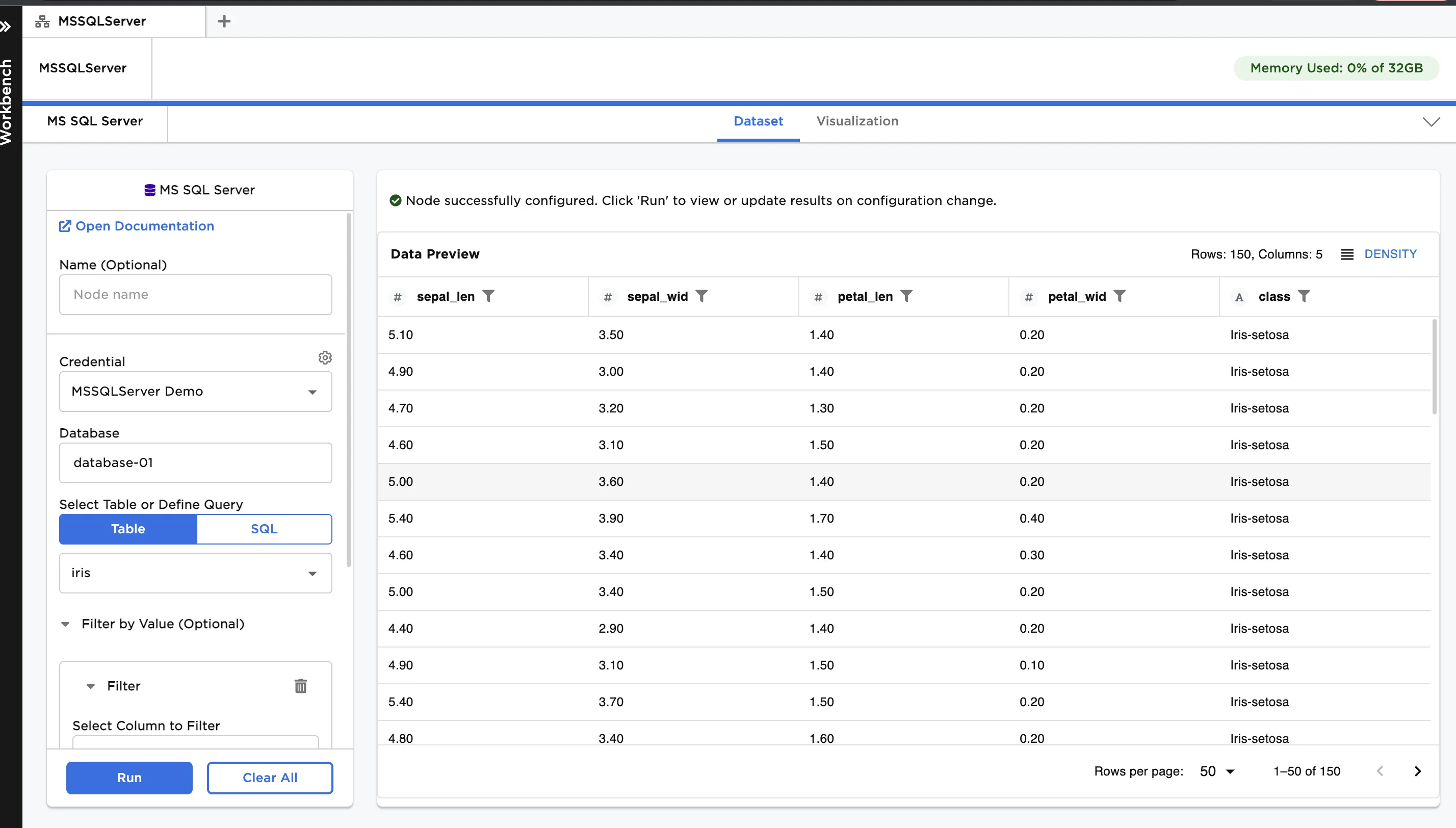 Example dataframe output