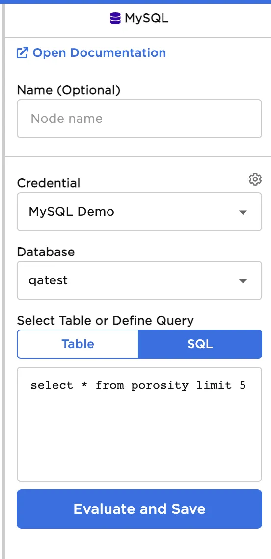 MySQL query configuration