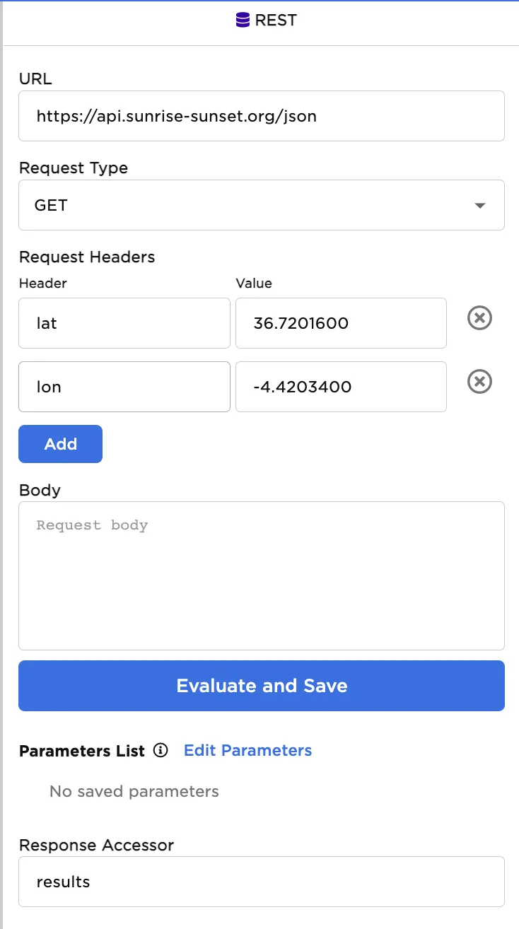 REST API configuration