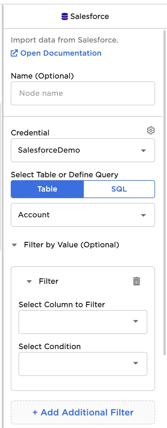 Example Salesforce configuration