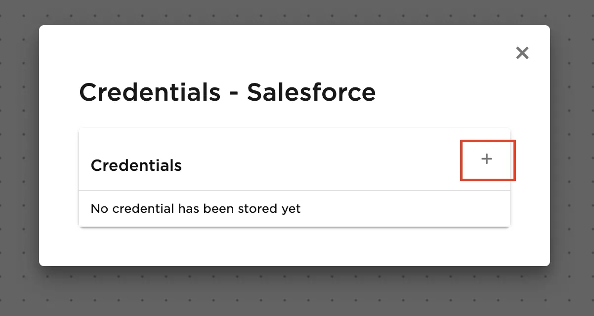 Add new Salesforce credential