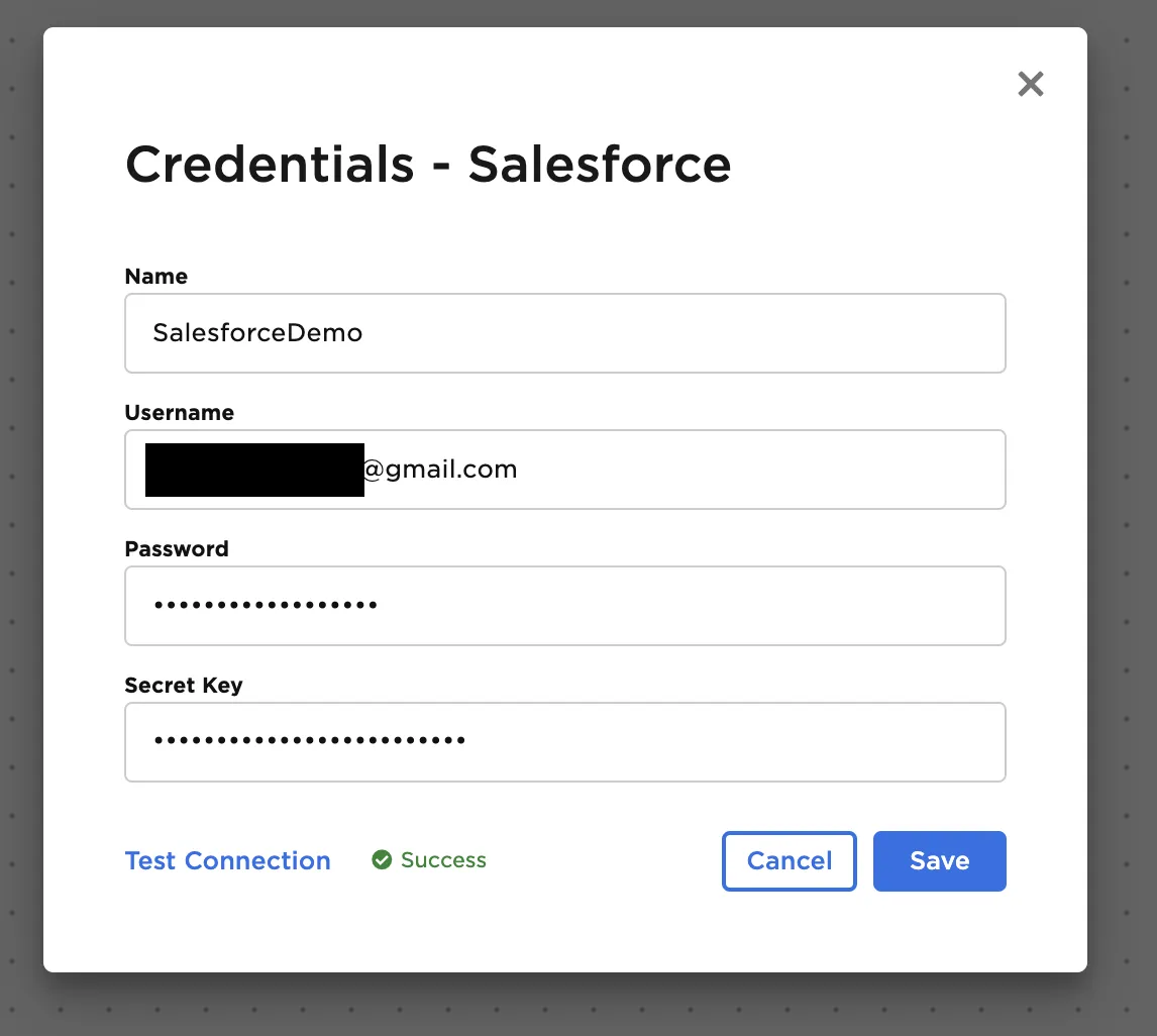 Configure Salesforce credentials