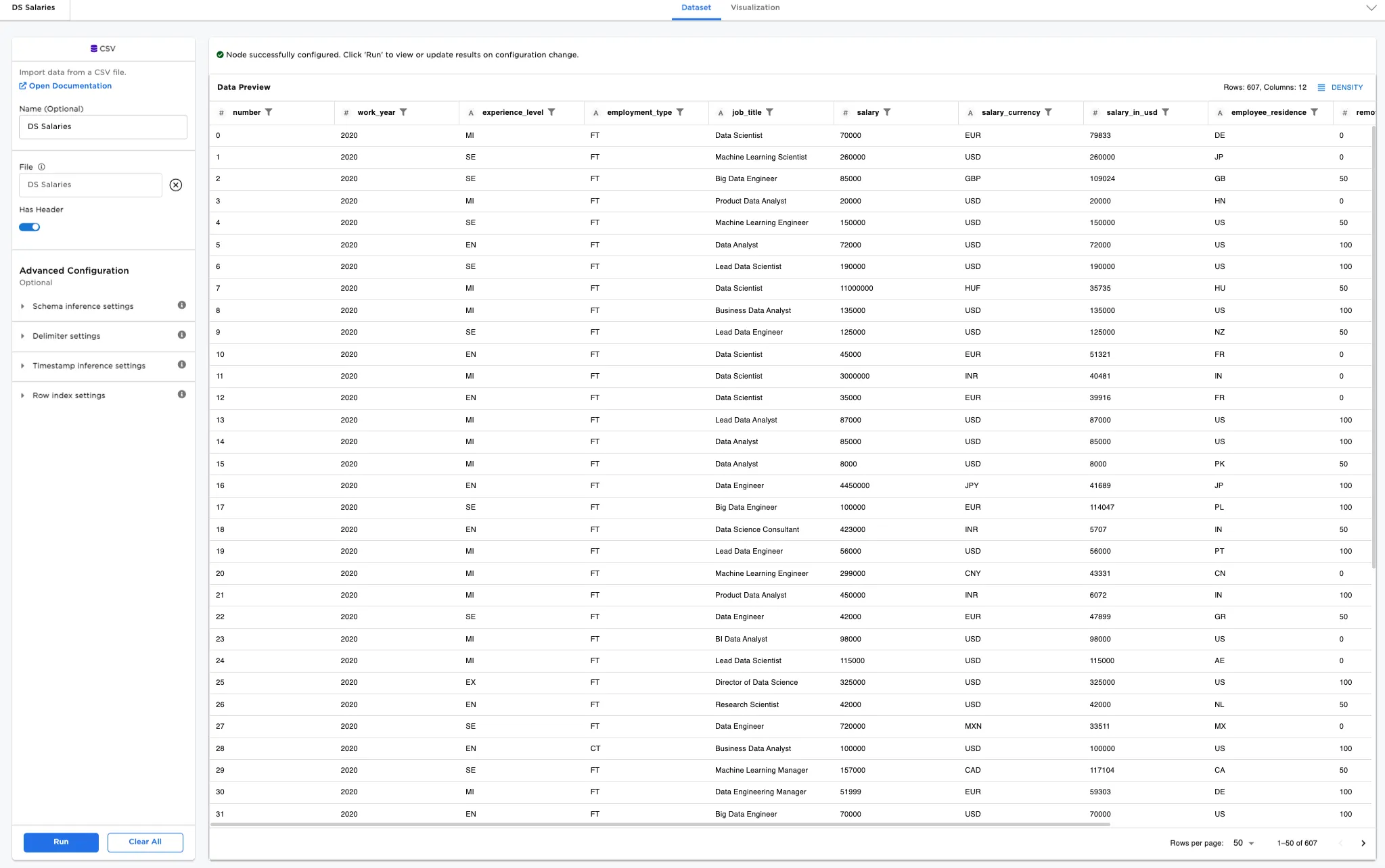 Example source data file