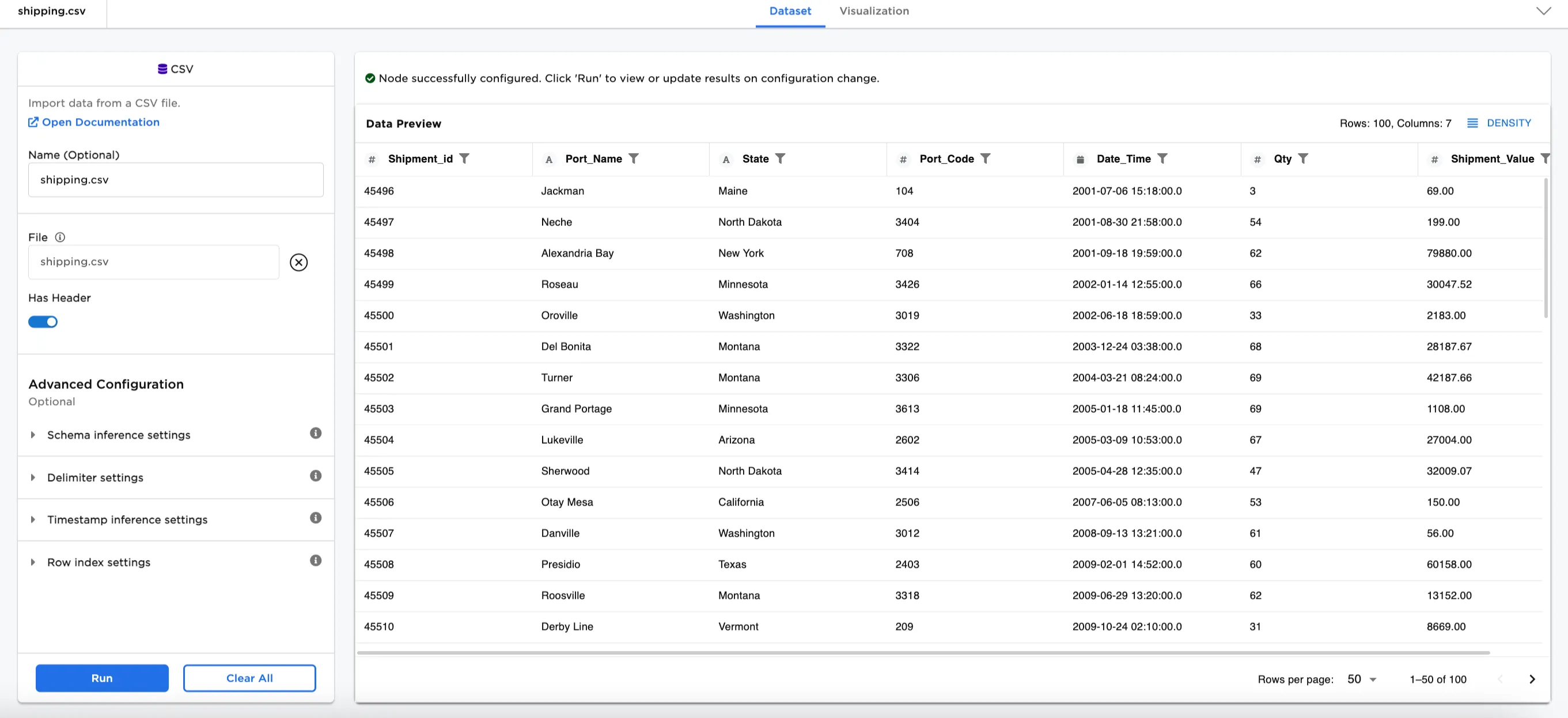 Example source data file