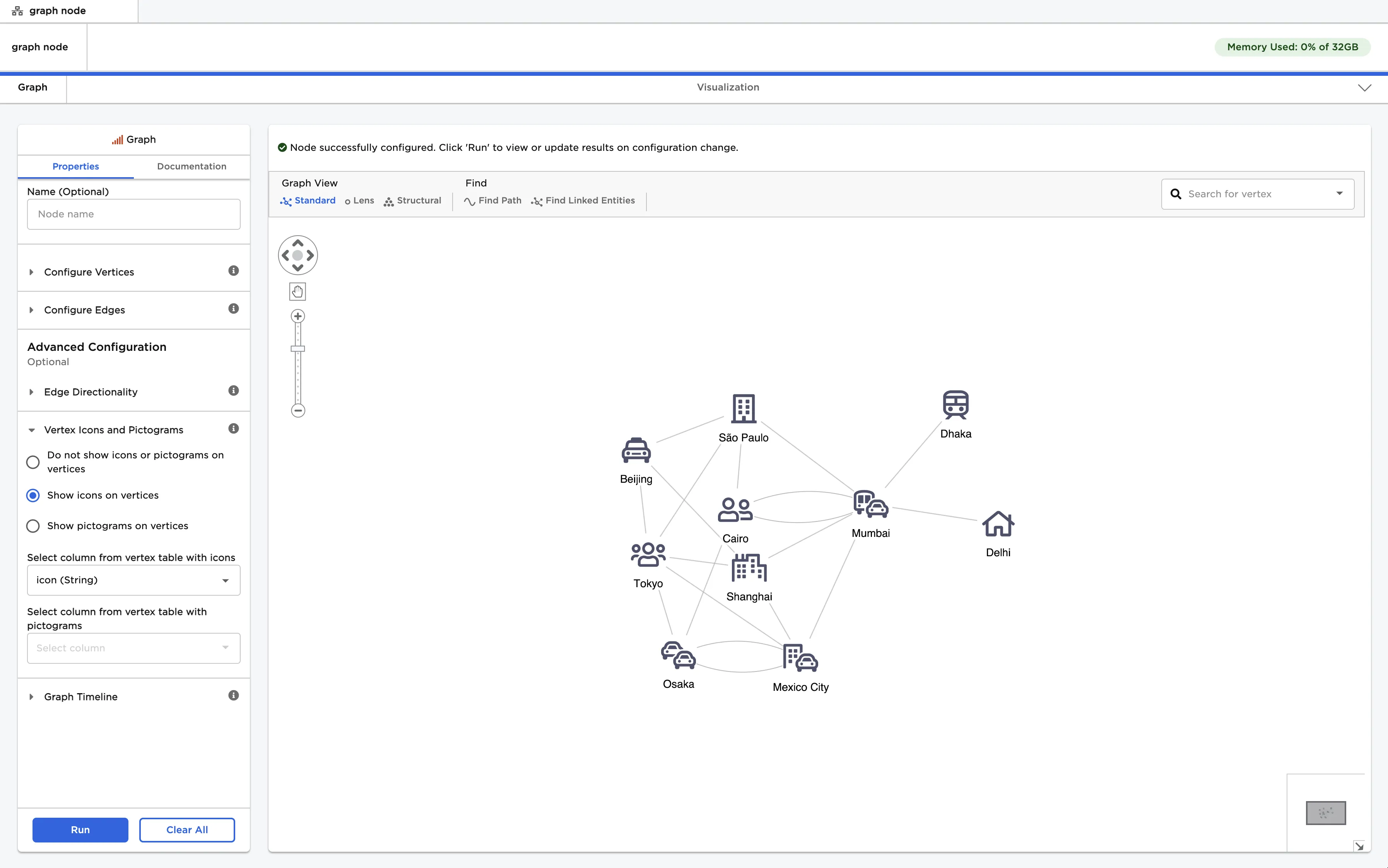 Example graph with icons
