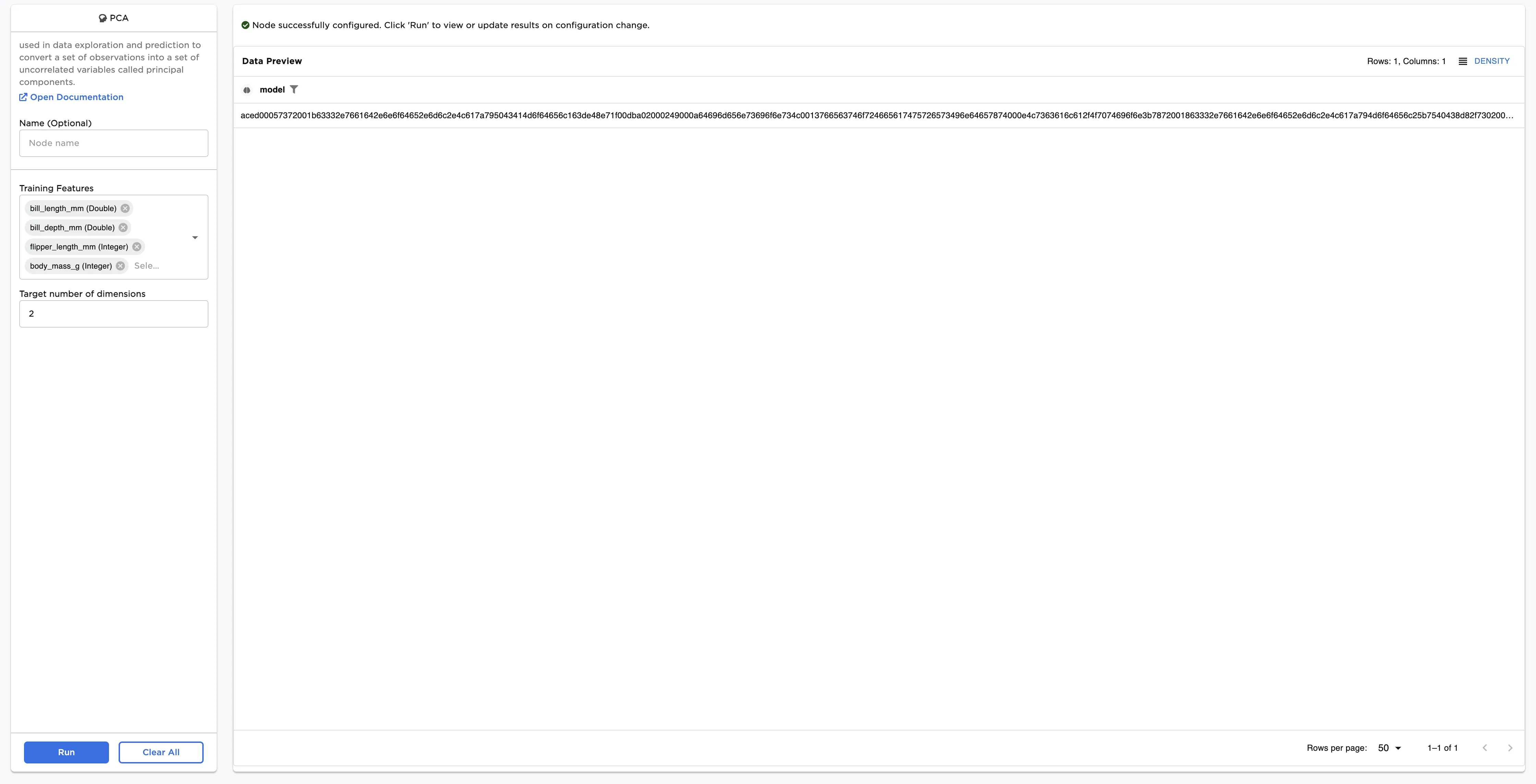 Example dataframe output
