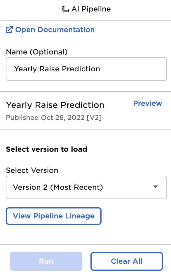 Configuration sidebar