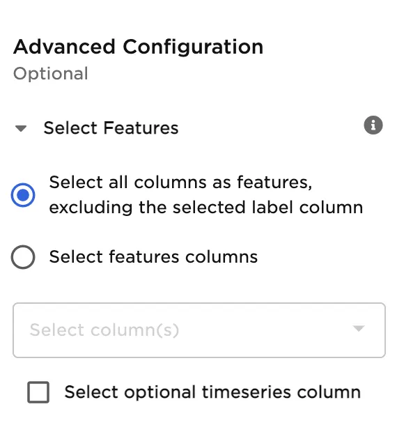 Configuration sidebar