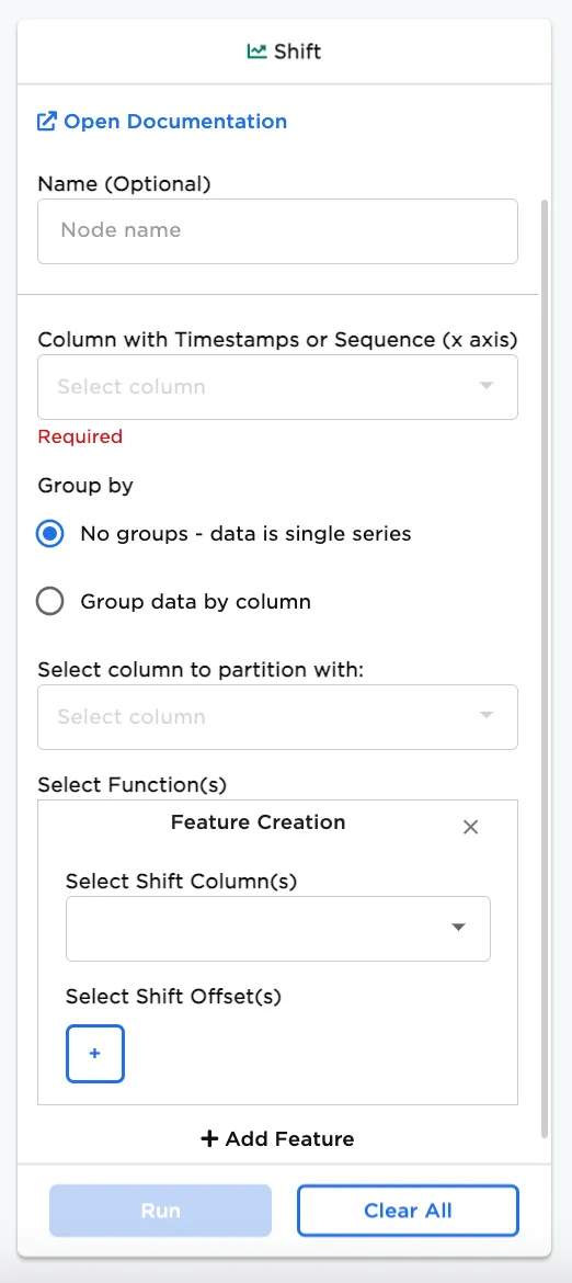 Configuration sidebar