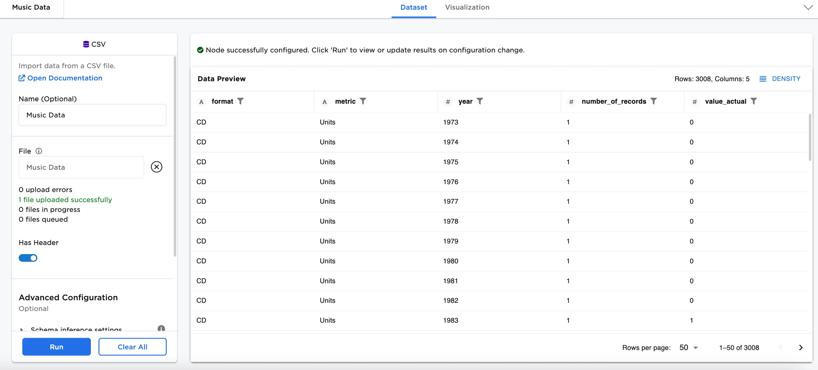 Example input dataframe
