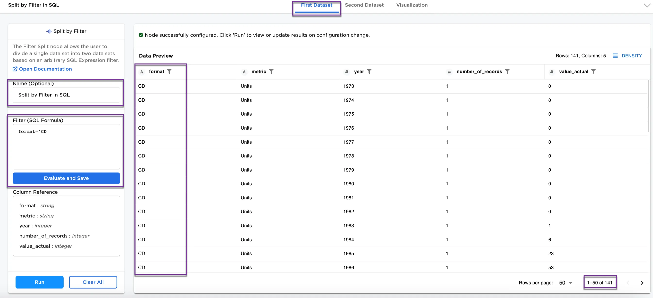 Example First Dataset with CD